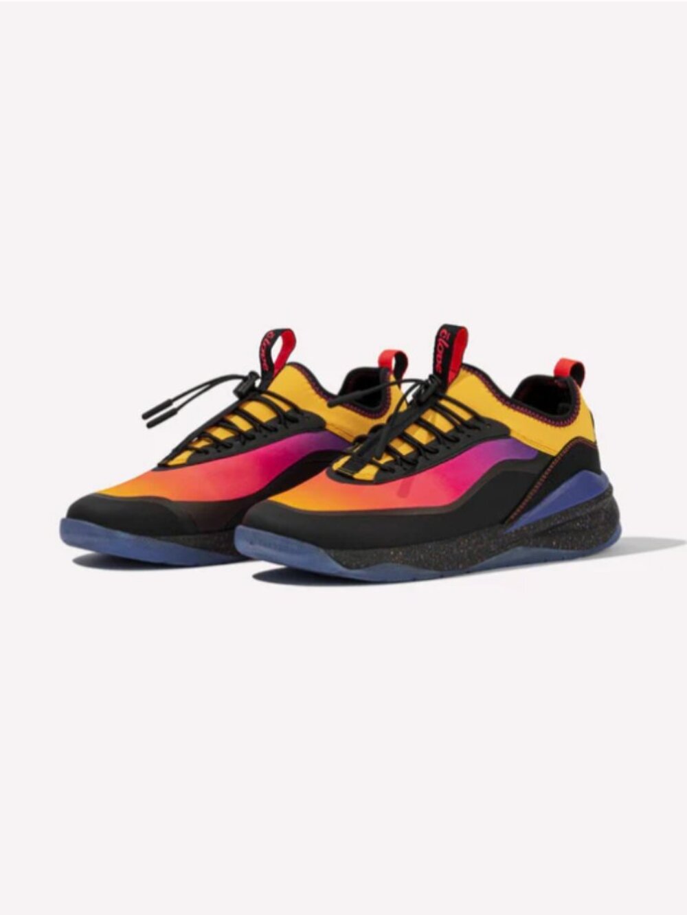 Women's Gradient Sunset Athletic Sneakers - Black, Yellow & Pink